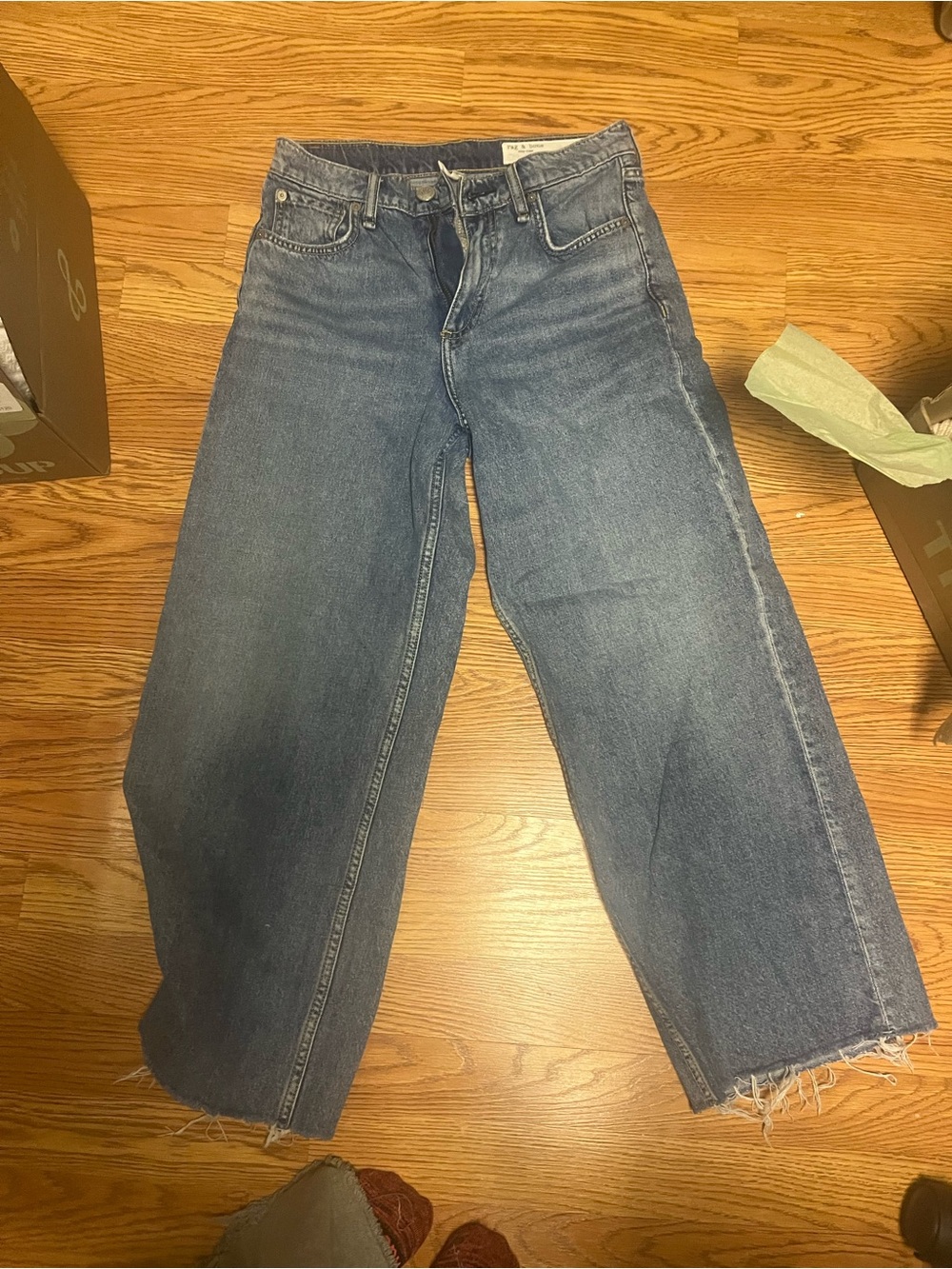 Rag and bone Wide Leg High-Rise Women's Jeans - Light Blue - Picture 4 of 5